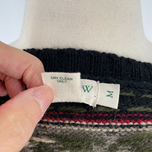 J. Crew Vintage Fair Isle Longline Cardigan Sweater Shetland Wool Hong Kong M - Picture 9 of 9